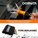 Adjustable Tire Deflator Auto-Stop (10-40 PSI) Offroad Accessories Valve Stem kit 4x4 Tyre Air Down Tool for Truck, Pickup, Motorcycle,Jeep etc. (Orange)