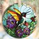 5 x Christmas Ornaments, 3.5 Inch Ceramic Hummingbird Hanging Ornament, Christmas Tree Ornaments, Gifts for Lover, Xmas Gifts, Unique Gift Idea, Perfect for Holiday Party, Tree, Window, Wall Decor