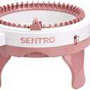 PureZoneA SENTRO/SANTRO 48 Needles Knitting Machine with Row Counter and Plain/Tube Weave Conversion Key, Efficiently DIY Scarf Hat Sock
