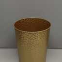 Venalys Gold Hammered Metal Trash Can Wastebasket, Decorative Stylish Garbage Can Waste Basket, Modern Farmhouse Round Trash Bin for Bathroom, Bedroom, Kitchen and Office (Large)