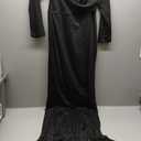 YnimioAOX Maternity Photoshoot Dress Long Sleeve Elegant Maxi Photography Dress Slim Stretchy Gowns (Black, M)