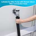 10ft Pool Hose For Above Ground Pools, 1.5 Inch Diameter Swimming Pool Replacement Hose for Filter Pump, Saltwater System, Sand Filters Accessories (1, Black, Normal)