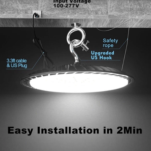 250W LED High Bay IP65 UFO Light 35000lm Commercial Bay 5000K 4-Pack