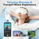 Eye Massager with Heat and Cooling for Migraines 14 Massage Nodes for Eye Strain Relief, Rechargeable Bluetooth Music, Improve Sleep,Eye Strain Relief, Birthday Gifts for Women and Men(White)