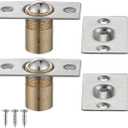 JQK Closet Door Ball Catch Hardware, Stainless Steel Catch Adjustable with Strike Plate, Brushed Satin Finish 2 Pack, HBC100-P2