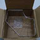 Corner Sink Organizer, Silver Stainless Steel Sponge Holder with Towel Bar, Self-Adhesive Kitchen Storage Rack, 6.3x6.3x3.2 Inches