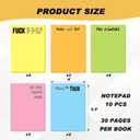 10 Pcs Funny Sticky Notes for Adults Inches Large Sticky Notepad Christmas Fun Gifts Funny Office Supplies for Employee Coworkers(Classic,Multicolor)