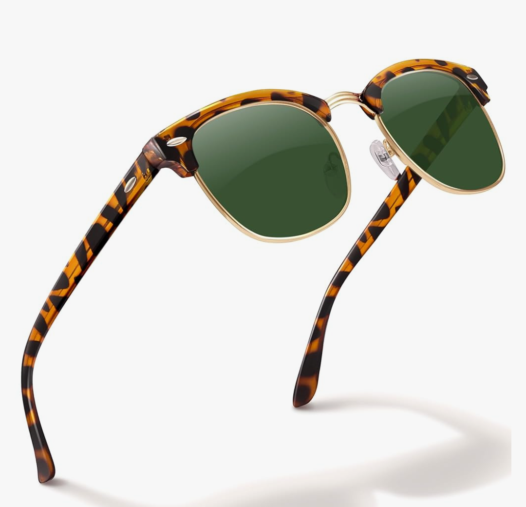 livho Rimless Trendy Polarized Sunglasses Men Women, Retro Sun Glasses for Men Women 2025, Semi Rimless UV Protection Shades