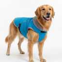 Dog Coat, Waterproof Dog Jacket Pet Winter Coat for Cold Weather with Thicken Furry Collar, Reflective Puppy Winter Jacket Warm Fleece Lining for Large Pets Blue Large