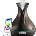 Sierra Modern Home Smart WiFi Humidifier - Aromatherapy Essential Oil Diffusers with App Control & Voice Control - Works with Alexa & Google Home - 400ml Ultrasonic Diffuser & Humidifier - Dark Brown