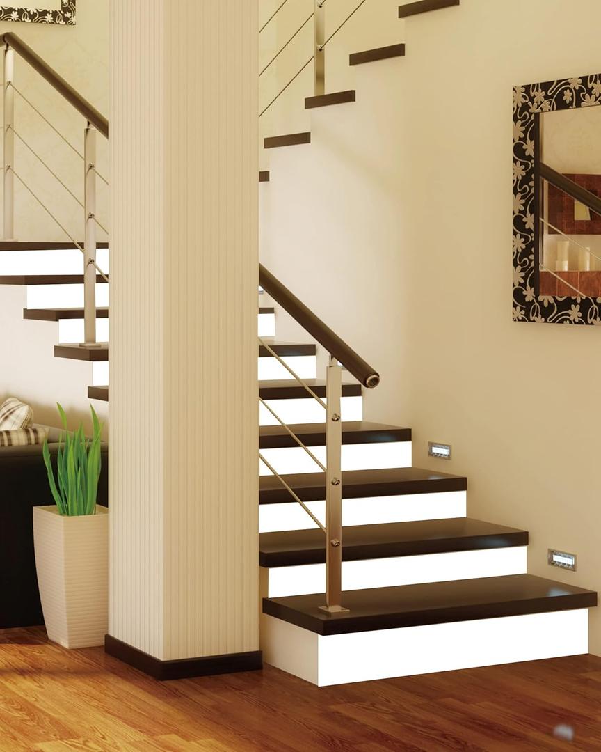 FLFK White Stair Decals Set of 5 - Stair Stickers Decals Peel and Stick Vinyl for Stair Riser, 39.3" W x 7.08" H