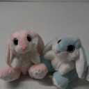 My OLi Bunny Stuffed Animal Pack of 2 Plush Rabbit 7in Stuffed Bunny with Floppy Ear Bedtime Friend Soft Toy Gifts for Girls Boys Kids, Pink & Blue (2 Pack Pink+Blue)