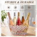 Sunnyray 2 Pack Clear Ice Buckets Large Acrylic Upgraded Thickened Beer Buckets for Parties Champagne Drink Cooler Ice Beverage Storage Tub Wine Cocktail Chiller Bin for Barbecue Picnic Home Bar (8L)