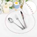 24 Pack Clear Acrylic Round Charger Plates With Rose Gold Beaded Rim, 13 Inch Plate Chargers for Dinner, Plastic Decorative Plates, Table Chargers for Wedding, Party, Event (Rose Gold)