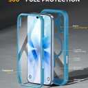 Miracase for iPhone 17 Case 6.3'', Full-Body Military Grade Drop Protection Outdoor Phone case with Built-in Glass Screen &Camera Control,Easy Installation,No Gap,Compatible with MagSafe,Blue