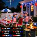 2-Pack 80 LED Red White and Blue Solar String Lights Outdoor - Waterproof 39FT Globe LED Solar Patriotic American Flag Lights with 8 Modes, 4th of July Decorations for Independence Day Memorial Day