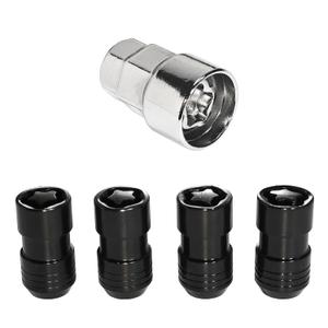 Black Wheel Locks Lug Nuts for Cars (M14X1.5 Thread Size, 1.57 inch Height, 60 Degree Cone Seats) - Set of 4 Locks and 1 Key