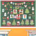 155Pcs Christmas Selfie Bulletin Board Decoration Set, Christmas Headwear Paper Cutouts DIY Photo Craft Cutouts Bulletin Board Border Trim, Classroom Chalkboard Supplies Wall Door Decor