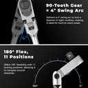 toolant 1/4“ Drive 90 Tooth Compact Flex Head Socket Ratchet Wrench (1/4",7 inch length)