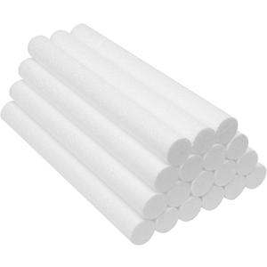 Crafjie Foam Cylinders for DIY Crafts and Arts Supplies (0.9 x 10in, 18 Pack), White Polystyrene Foam Rods for Modeling, Craft Supplies, DIY Home Craft Project