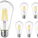 Vintage Edison LED Bulb, Antique 40W E26 Bulb, Warm White 2700K, Pack of 6 (Non Dimmable)