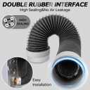 5FT Dryer Vent Hose 4 Inch, 6-Layer Heavy Duty Aluminum Flexible Dryer Duct with Rubber Seal Connectors, Easy-Install Heat Resistant Dryer Exhaust Hose for Tight Spaces, Universal Dryer Hose Vent Kit