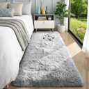 Grey Runner Rugs for Hallway 2x6 Ft, Long Bedside Rugs Bedroom Kids