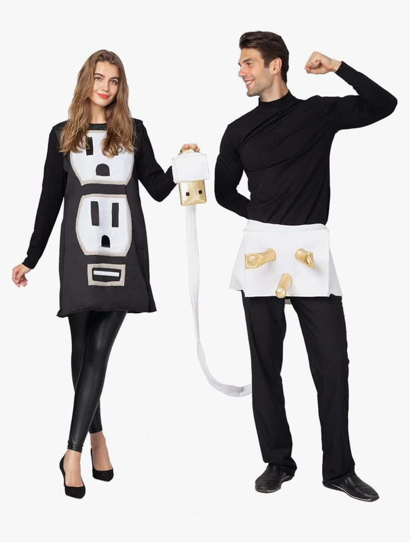 Spooktacular Creations Plug and Socket Halloween Costume Adult, Plug and Outlet Couples USB Costume