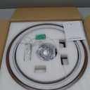 LED 2 Ring Chandelier Dimmable Up Down Light Black Chandelier Round Foyer Chandeliers Light Walnut Wood Black Circular Chandeliers for Dining Room Entry Bedroom Office Living Room