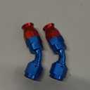 Blue & Red 6AN 45 Degree Fitting 2PCS With 2 Extra Accessories (Adapter & Hose Clamp), AN6 Swivel Hose End Fittings For CPE Fuel Line, Value Pack For Complete Build