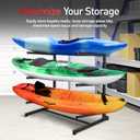 JY PERFORMANCE Kayak Storage Rack, Freestanding Heavy Duty 3-Tier Rack for Kayaks Canoes SUP Paddleboards, Indoor Outdoor Garage Dock Shed Weather-Resistant Kayak Holder