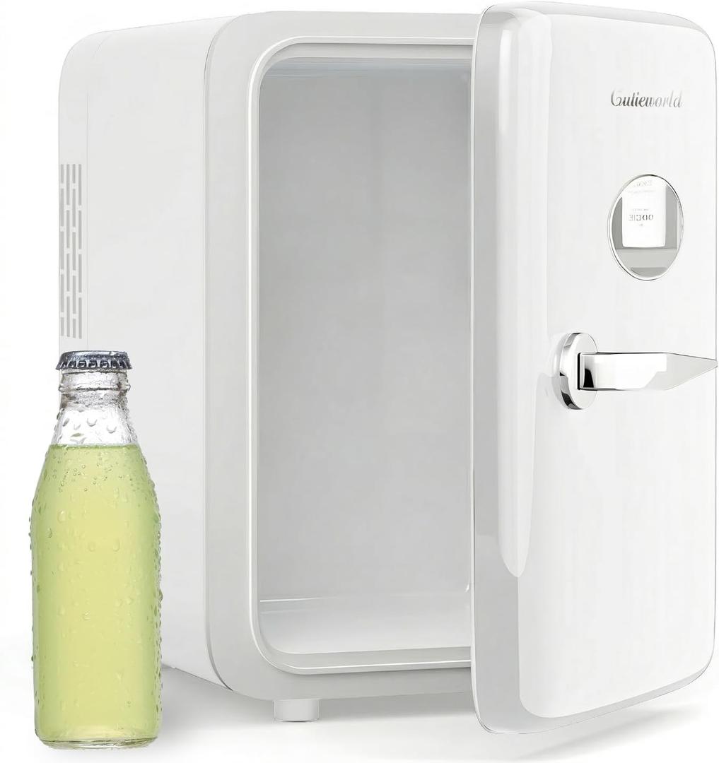 CUTIEWORLD Classic White 4L Mini Fridge for Skincare & Drinks