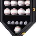 Baseball Display Case Baseball Holders for Balls Display Baseball Ring Display Wall Cabinet with Anti-Theft Lock for Collection Autographed Baseballs