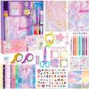 QIYVLOS 2 Pack DIY Journal Kit for Girls, Journaling Diary Toys for Ages 8-13, Arts and Crafts Birthday Stationery Set Gifts for Teen Girls Ages 8 9 10 11 12 13 14 Year Old