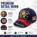 250th Anniversary Patriotic Baseball Cap, Embroidered USA Flag Hat, Adjustable Cotton Cap for Men Women, American Heritage Gift for Independence Day and Veterans Day Dark Blue