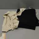 BTFBM Casual 2 Piece Sets For Women Fall Outfits 2026 Ribbed Spring Long Sleeve Crop Top Wide Leg Pants Matching Lounge Set (Small, Beige Black)