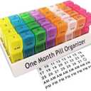 Monthly Pill Organizer 2 Times a Day, 30 Day One Month Pill Box AM/PM, Weekly Pill Holder Pill Case for Vitamins, Fish Oil, Supplements & Medication 