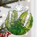 2 x Christmas Ornament, Christmas Decoration, Stained Glass Ornament, Heirloom Keepsakes, Holiday Ornaments, Holiday Presents, Unique Xmas Gifts, Gift Exchange Ornaments, Gift Idea - Fern Plant
