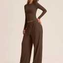 Trendy Queen Women's 2 Piece Fall Lounge Sets 2026 Designed with Pintuck, XS