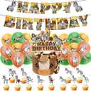 Donkey Party Decorations - Happy Birthday Banner, Cake & Cupcake Toppers, Balloons