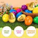 100PCS Easter Eggs Include 6 Surprise Golden Eggs, 3" Empty Fillable Colorful Bright Plastic Eggs Bulk for Easter Hunt, Easter Basket Stuffers Fillers Classroom Prize Party Favors