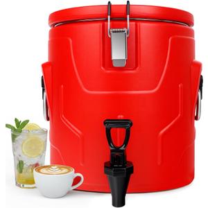 Beverage Dispenser 4 Gallon, Hot Drink Dispenser with 304 Stainless Steel Interior & Spout, Hot Water Dispenser for Parties, Portable Outdoors Water Cooler Jug