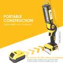 OTYTY Cordless LED Work Light, Compatible with DeWalt 20V Max Battery, 30W 2000LM Rechargeable Flashlight Portable Flood Light, Pivoting Head, Black and Yellow