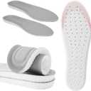 3 Pairs 4d Cloud Technology Height Increase Insoles Soft Foam Cushioning Soles Flexible Trim Insoles Comfortable Absorption Sports Shoe Soles for Men Women Shock-Absorbing Foot Support(Grey,7.5-10.5)