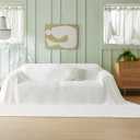 Bedsure Cooling Cotton Waffle Oversized King Blanket - Lightweight Breathable Blankets Rayon Derived from Bamboo for Hot Sleepers, Luxury Throws for Bed and Sofa, Ivory, 120x96 Inches