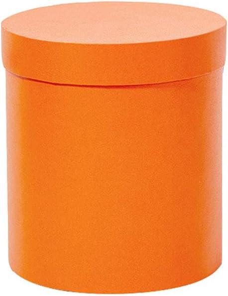 Round Box for Flower Packaging Luxury Paper Cardbord Boxes with Lids for Valentine's Day Wedding DIY decoration Jewelry Storage Accessories (Orange)