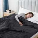 Eydna Electric Heated Blanket Full Size 72"x84",Fast Heating Throw, Soft Plush Microplush for Bed & Couch, 10 Hours Auto Off & 4 Heating Levels, Machine Washable, Gifts for Grandma & Family-Black