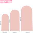 Wokceer Wedding Arch Cover Set of 3 Spandex Fitted Wedding Arch Stand Covers for Round Top Chiara Arch Backdrop Stands Cover for Birthday Party Ceremony Banquet Decoration 4ft,5ft,6ft Pale Pink