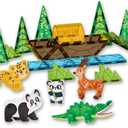 Magnetic Tiles Set Rare Animals Theme Toys, Magnet Tiles Building Blocks Toys for Kids Ages 3+ (Yellow)