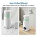 Portable Milk Warmer & Mixer, Cordless Travel Bottle Warmer for Breastmilk, Formula or Water, 10 oz Big Capacity, Big Battery Capacity for Journey, Calienta Biberones Porttil (white-02)